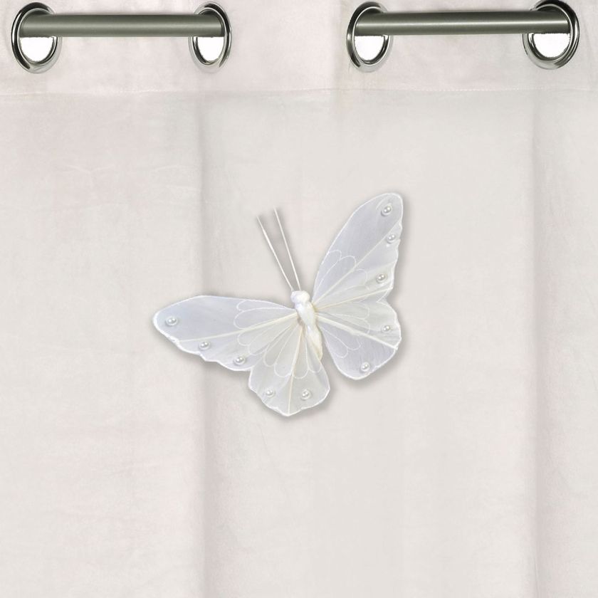 Декорация за пердета и завеси - пеперуда - бяла