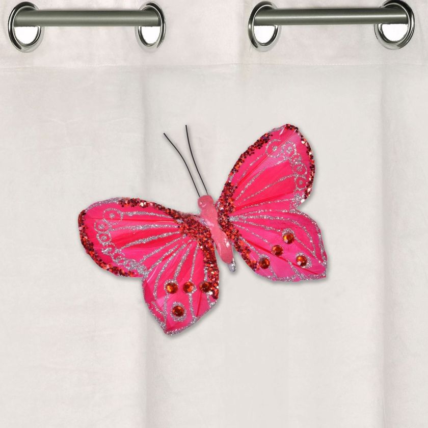 Декорация за пердета и завеси - пеперуда - червена