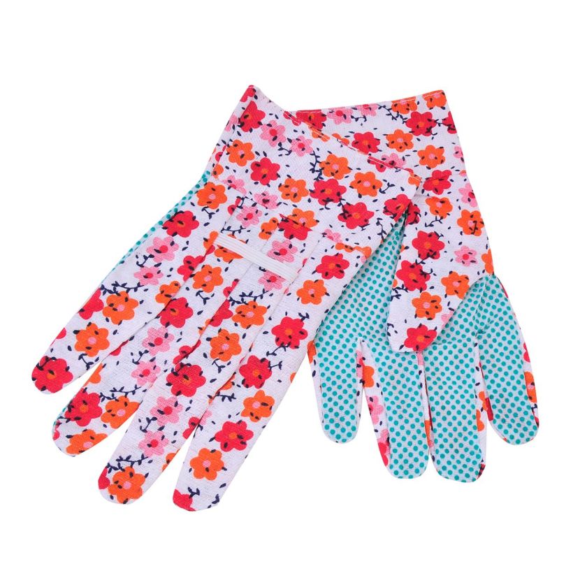 Градински ръкавици - памучни - цветя