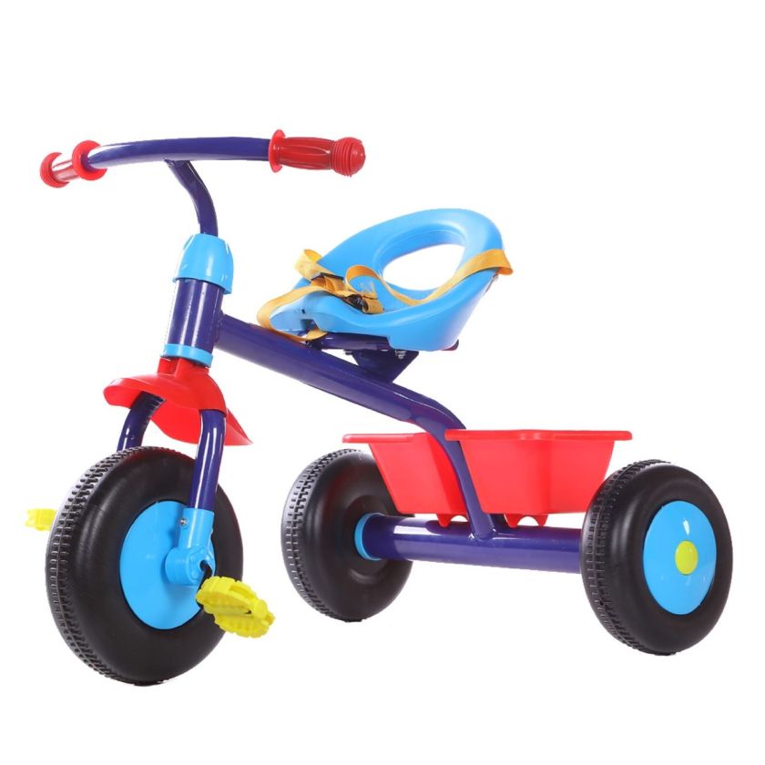 Детски велосипед - триколка - син - с кошница