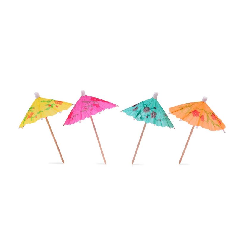 Парти клечки - чадърчета - цветни - 18 бр.