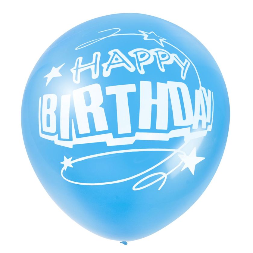 Парти балон - Happy Birthday - син - 90 см.