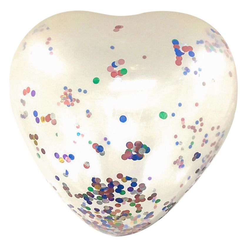 Парти балон - сърце - с конфети - 85 см.