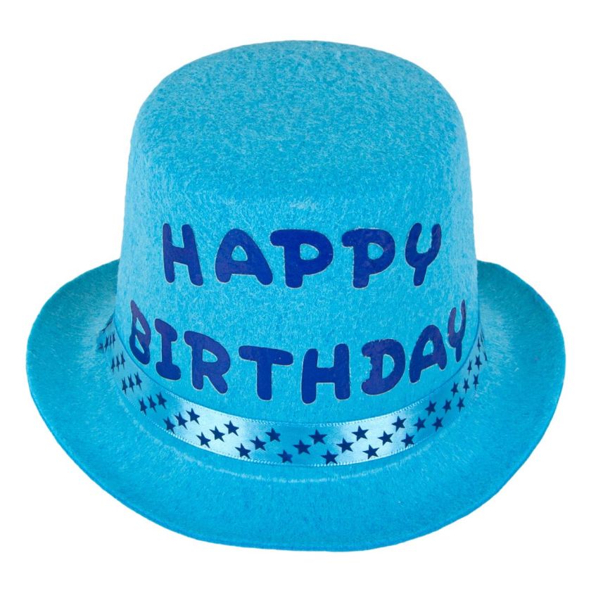 Парти шапка - светло синя - бомбе - Happy Birthday