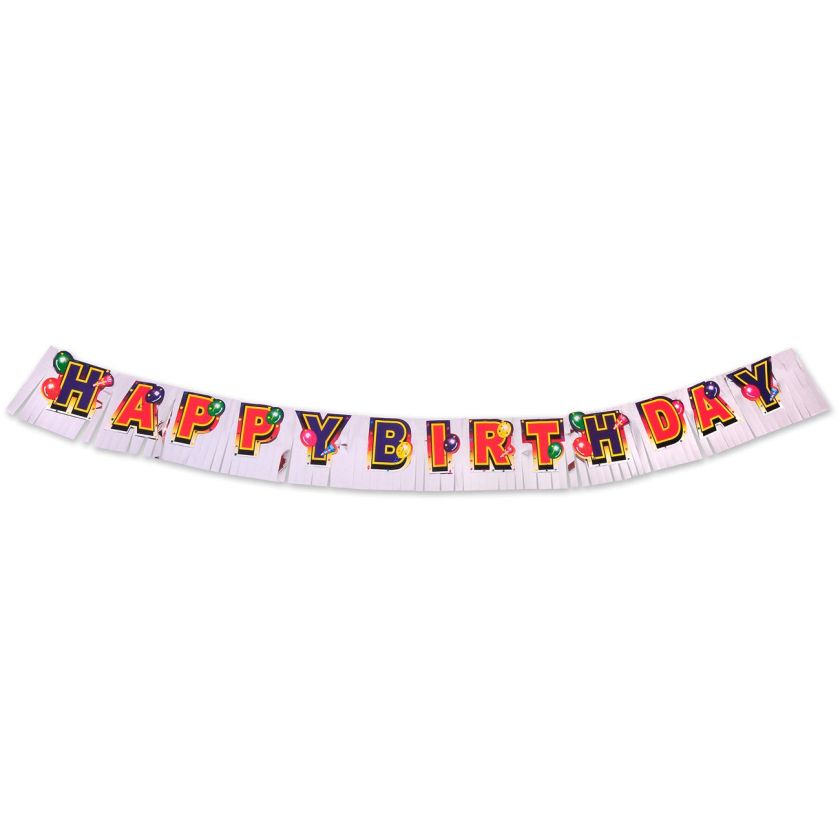 Парти гирлянд - Happy Birthday - цветен - 2 м.