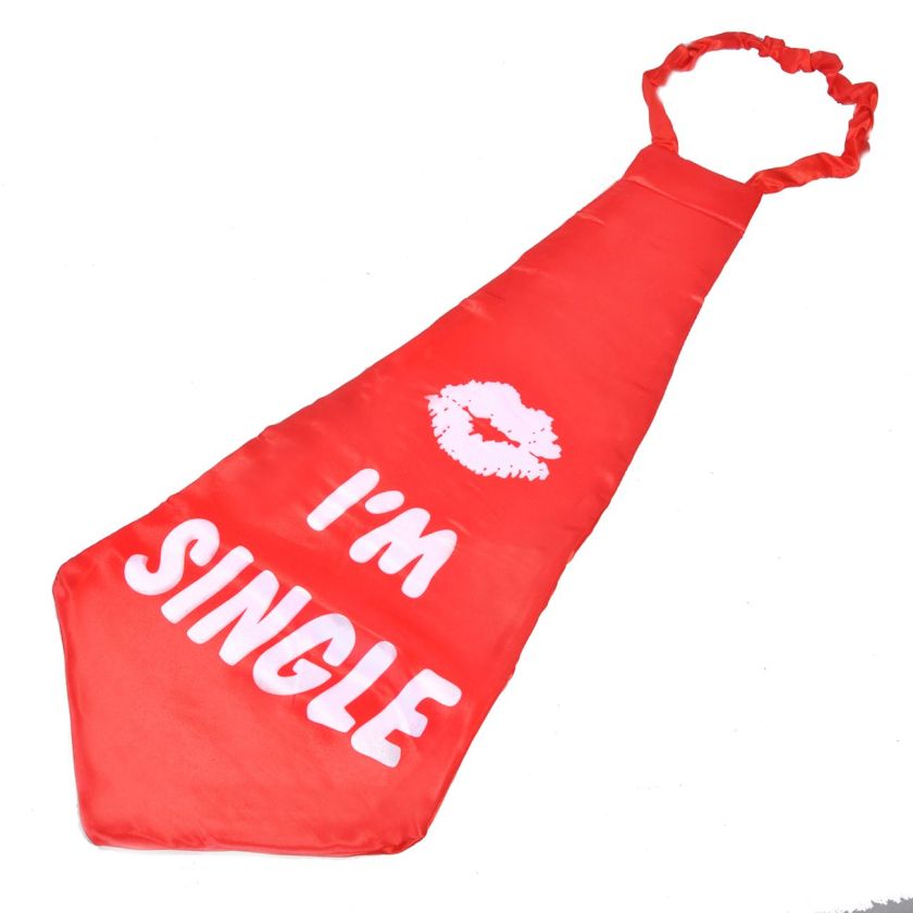 Карнавална вратовръзка - червена - I'm single