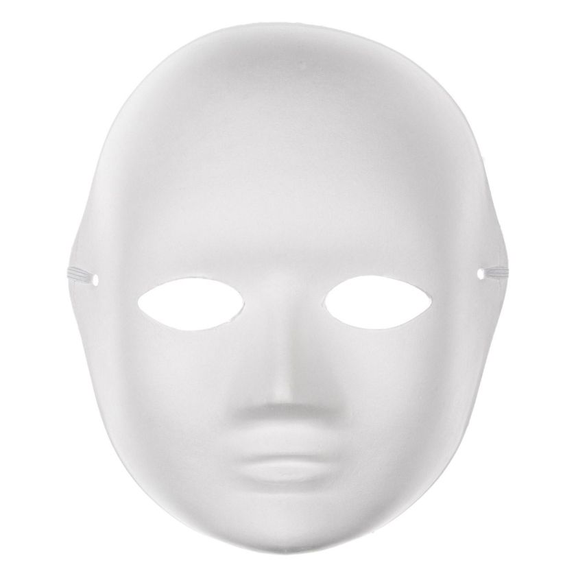 Карнавална маска - бяла - картонена