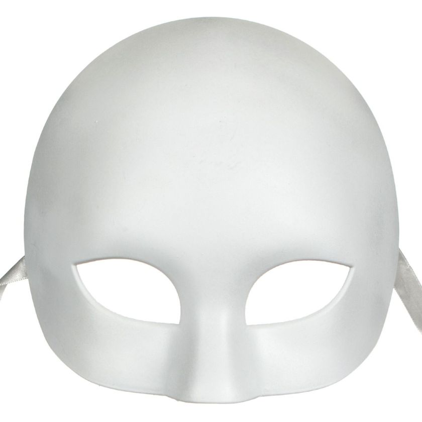 Карнавална маска - бяла - половин лице