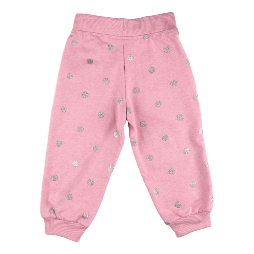 Бебешки панталон - розов - сребристи точки