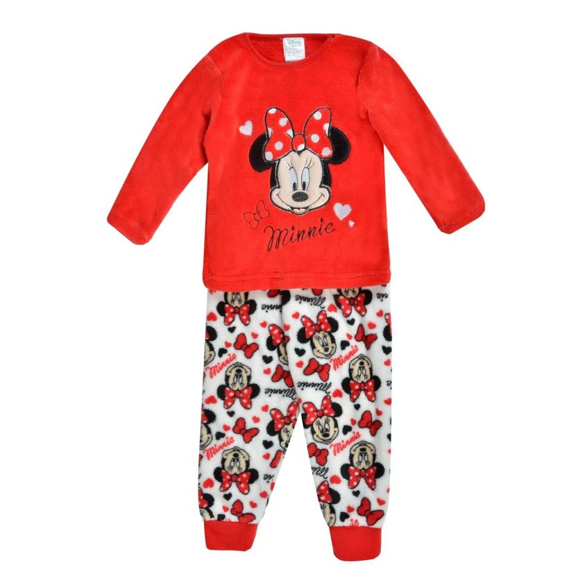 Бебешка пижама - зимна - червена - Мини Маус