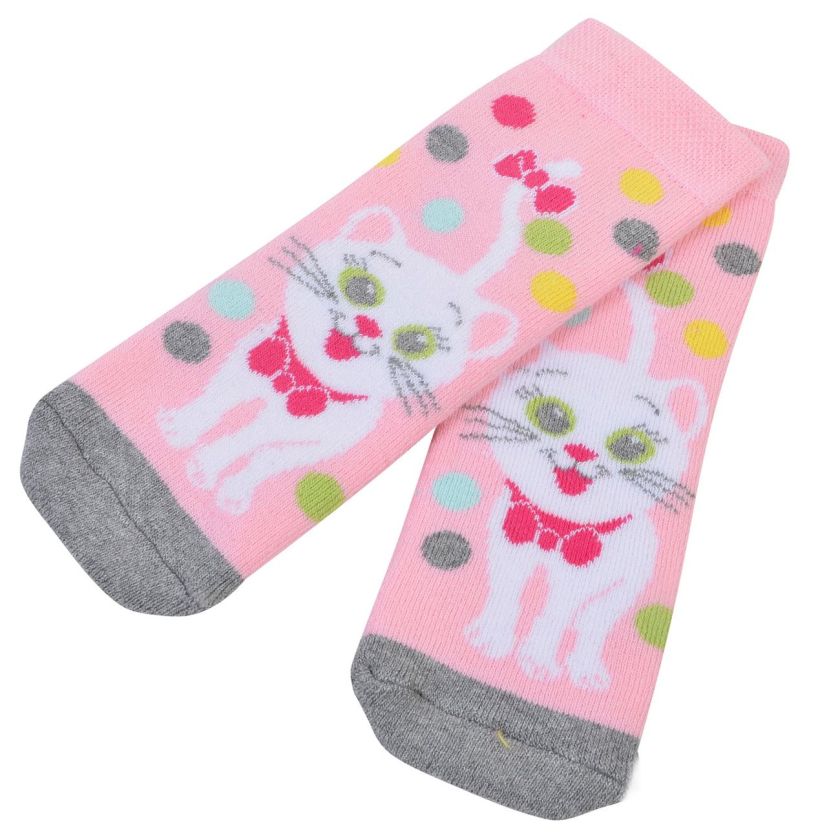 Бебешки чорапи - розови - котка
