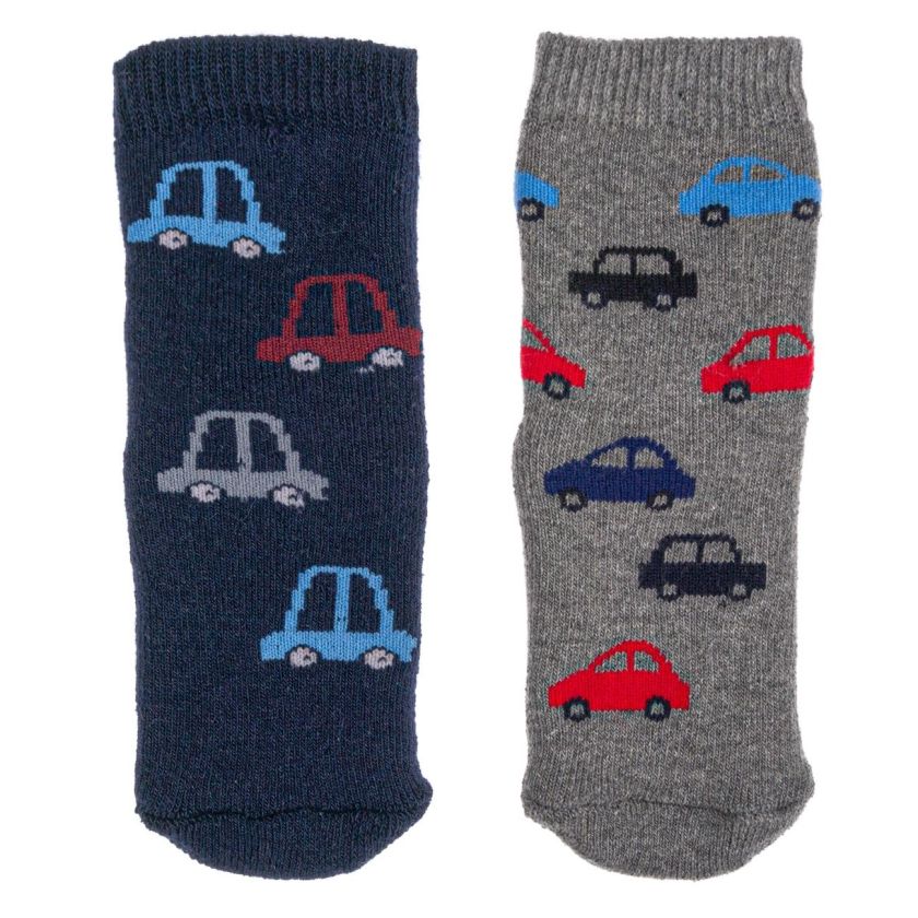 Бебешки чорапи - хавлиена подплата - автомобили - 2 чифта