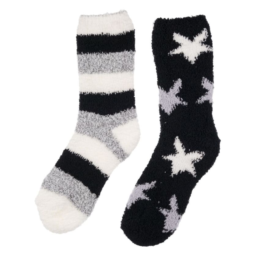 Домашни термо чорапи - райе и звезди