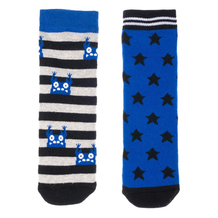 Домашни термо чорапи - чудовища и звезди - 2 чифта