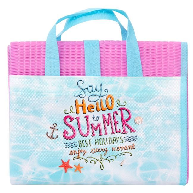 2 в 1 плажна чанта с рогозка "кажи здравей на лятото"