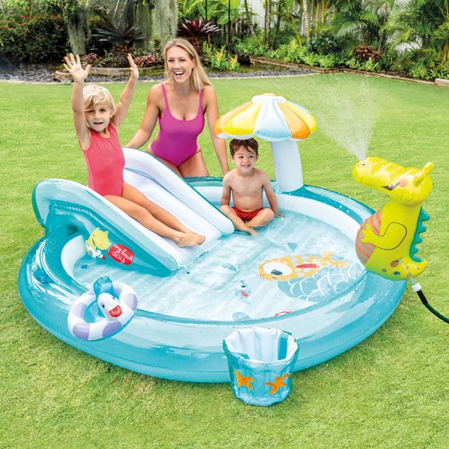 Детски плувен басейн с крокодил и пързалка 2.01 x 1.70 x 0.84 м.