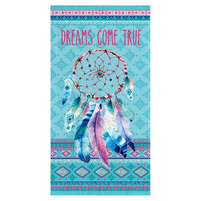 Плажна кърпа с надпис - Dreams come true, 70 х 140 см.