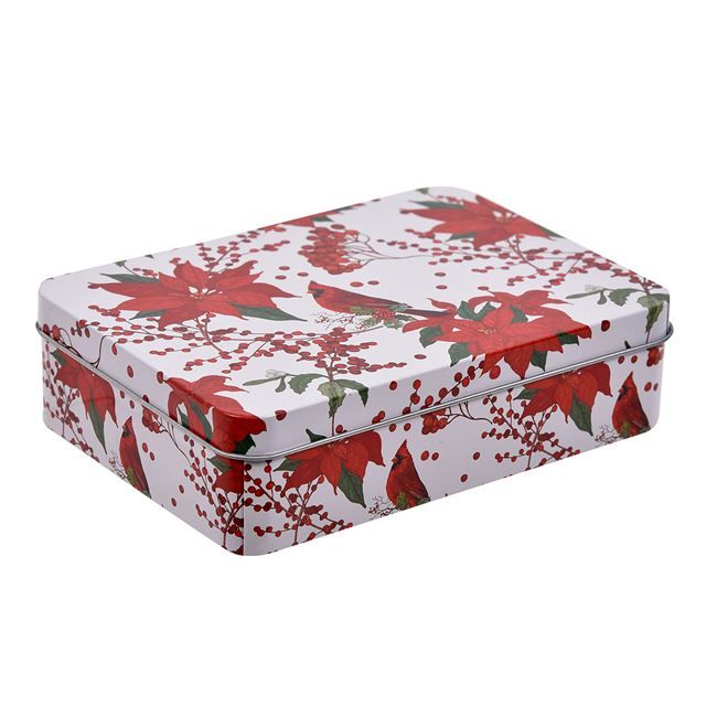 Коледна кутия за лакомства - Метална - Правоъгълна - 14 x 10 x 4 см.