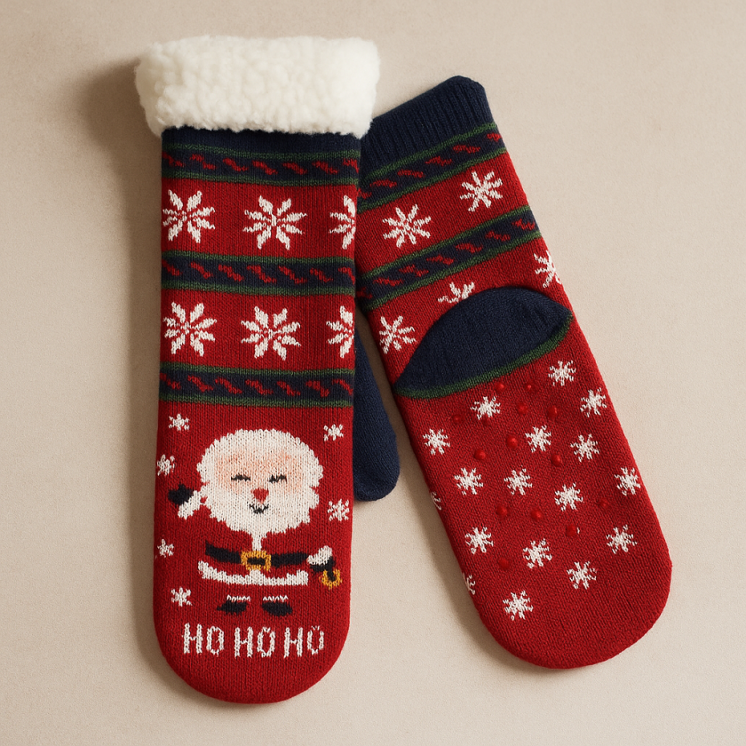 Коледни чорапи - Дядо Коледа и надпис Ho-Ho-Ho - Размер от 35 до 42