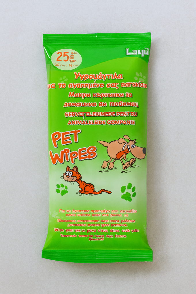 Мокри кърпички за домашни любимци - 25 бр.