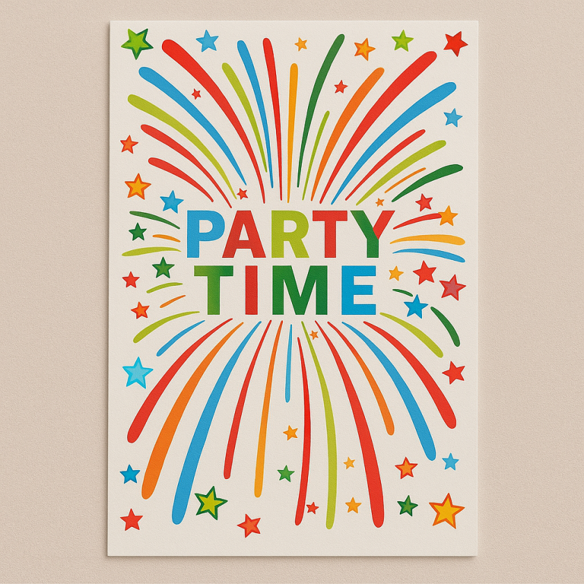 Парти банер за врата - Party Time - 150 х 68 см.