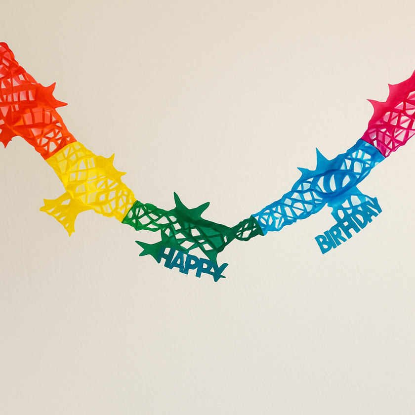 Парти гирлянд - многоцветен - Happy Birthday - 2.4 м.