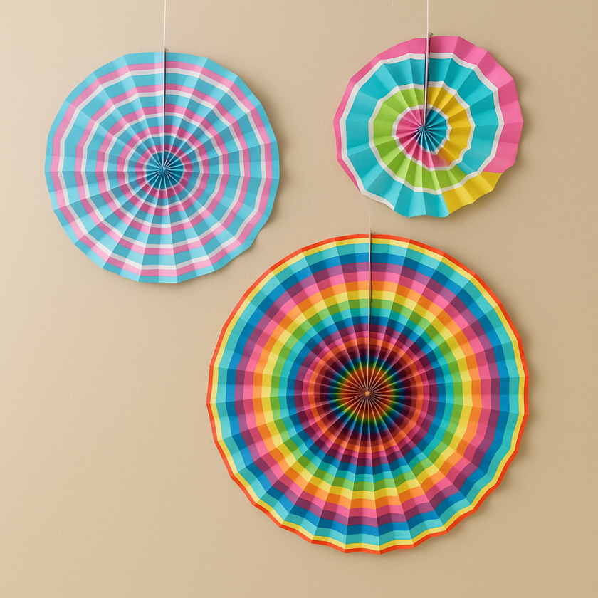 Парти декорация - ветрило - многоцветна - 3 бр.