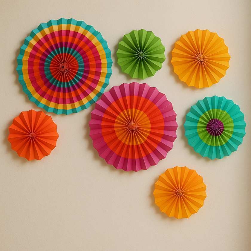 Парти декорация - ветрило - многоцветна - 6 бр.
