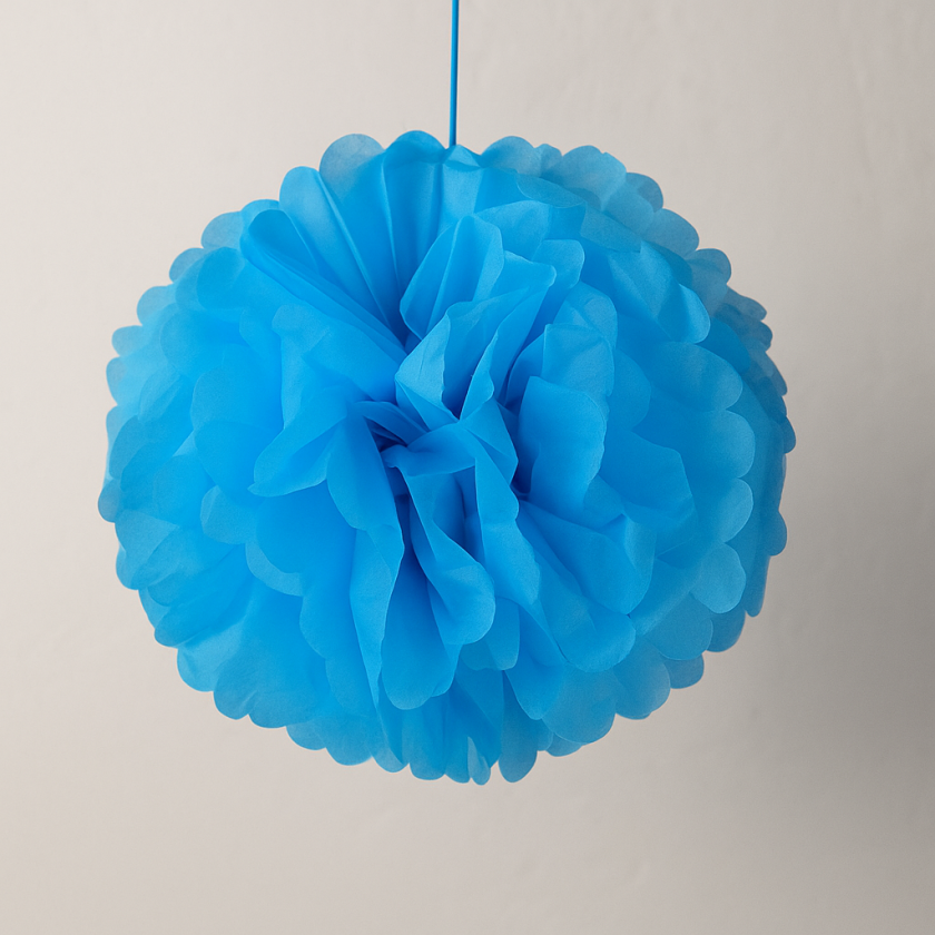 Парти декоративен помпон - тюркоаз - 40 см.