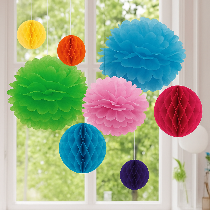 Парти декорация - цветна - 8 бр.