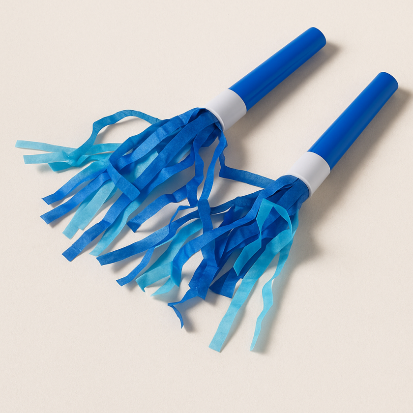 Парти свирки - сини - с ресни - 6 бр.