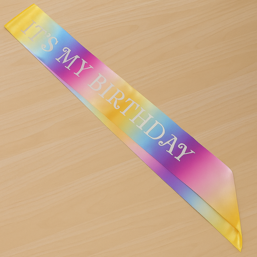 Парти лента - цветна - It's My Birthday - 56 см.