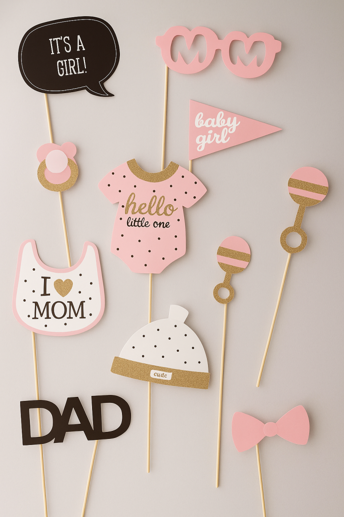 Парти аксесоари за снимки - It's A Girl - 10 бр.