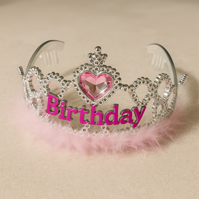 Парти корона - розово и сребристо