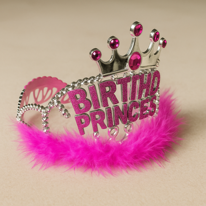 Парти корона - цикламена - Birthday princess