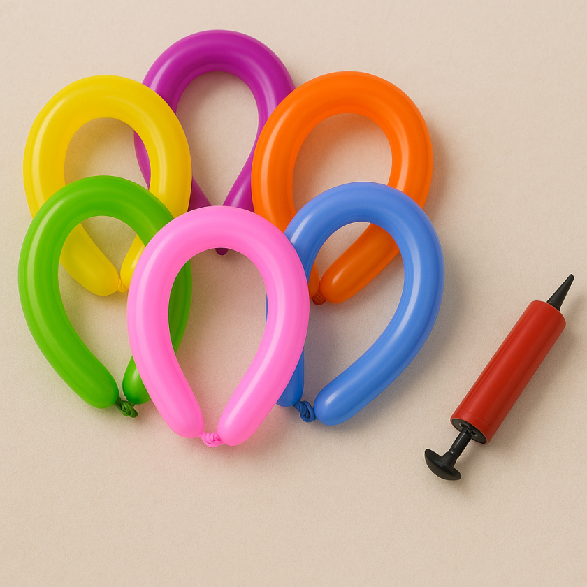 Парти балони - за моделиране - 20 бр. + помпа