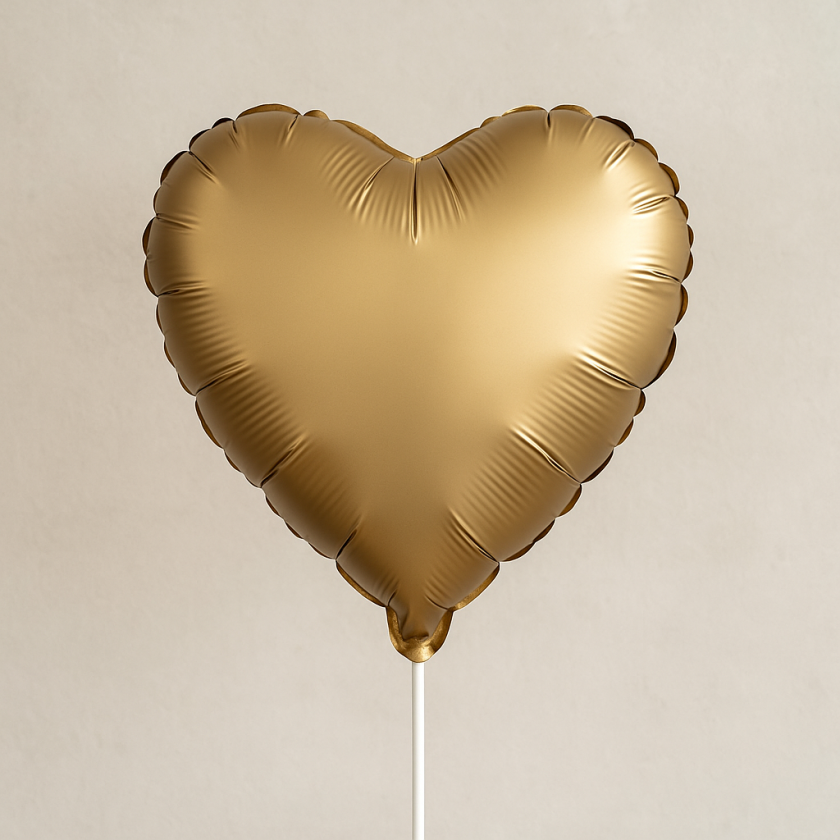 Парти балон - златист - сърце - 49 х 46 см.