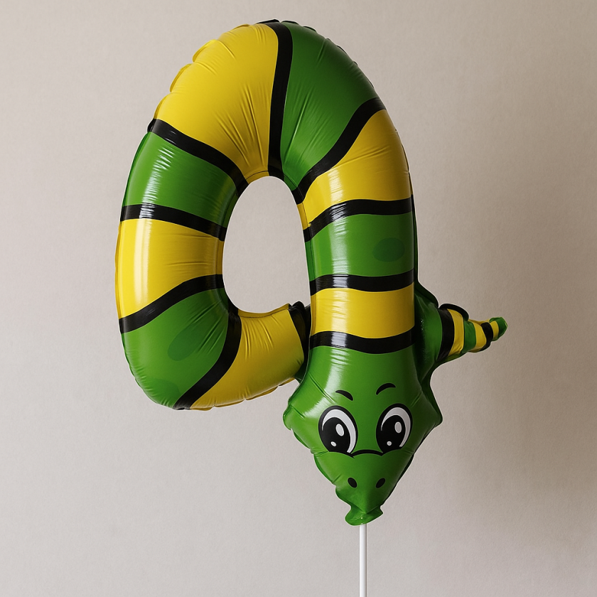 Парти балон - змия - цифра 4 - 38 х 47 см.