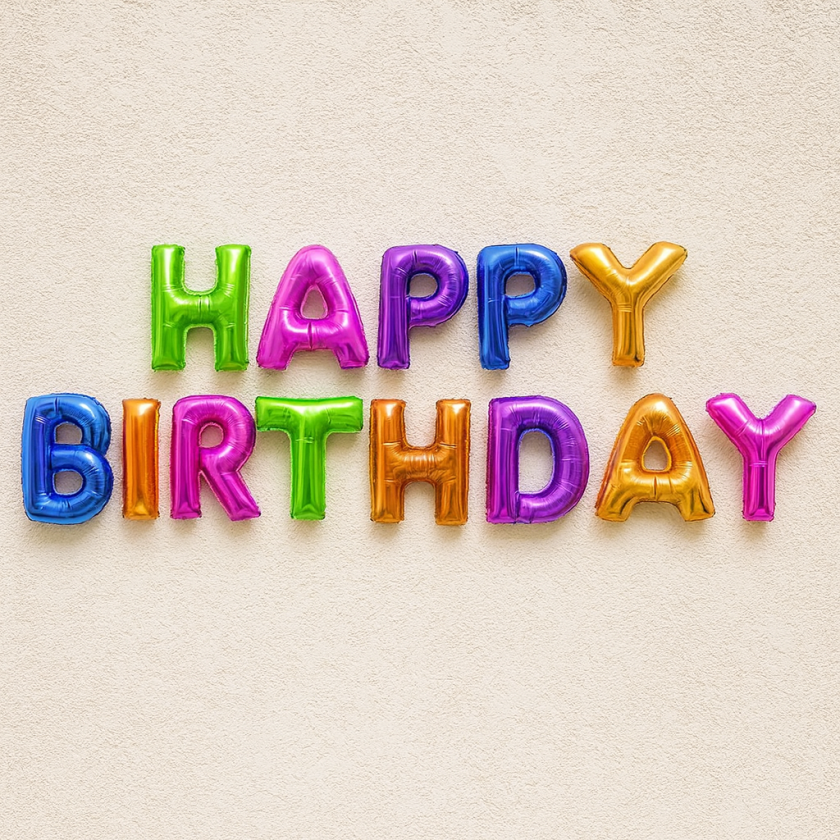 Парти балон - Happy Birthday - цветен - 40 см.