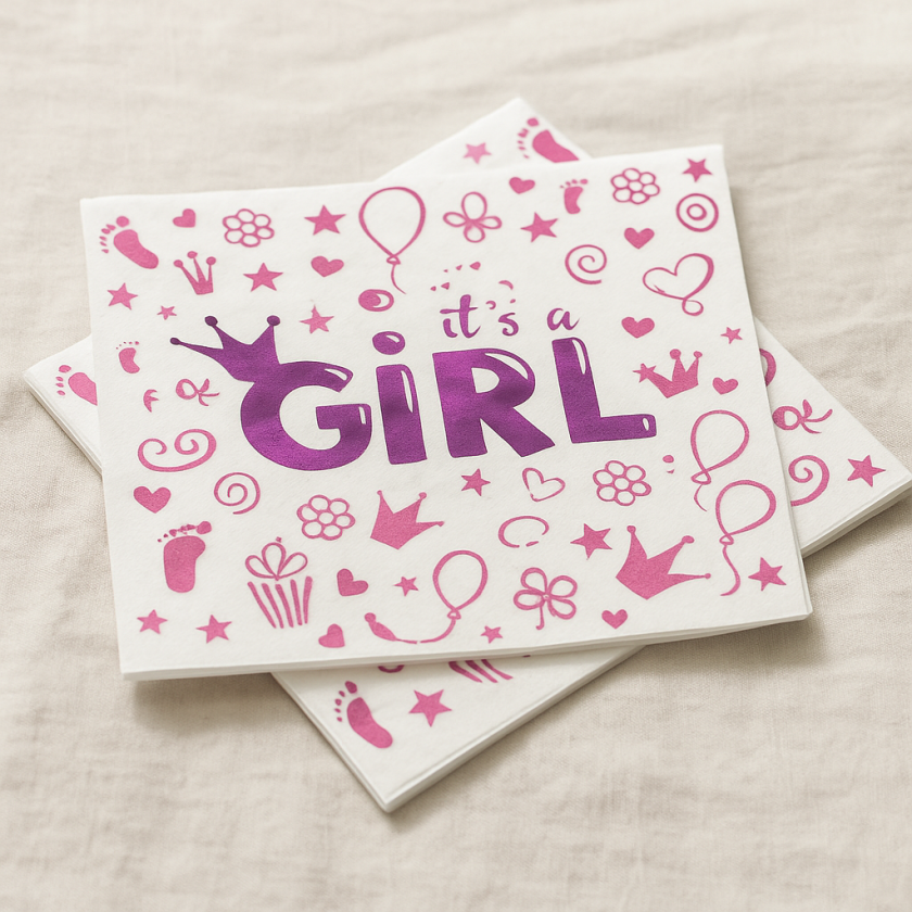 Парти салфетки - It's a Girl - 33 х 33 см. - 12 бр.