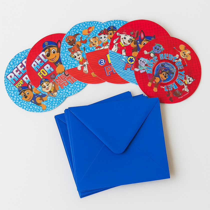 Покана за парти - PAW PATROL - с плик - 6 бр.