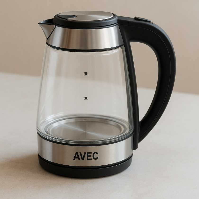 Електрическа кана за вода - стъклена INOX - 1800 мл.