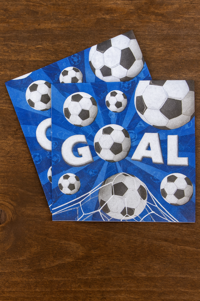 Парти салфетки - футбол - 33 х 33 см. - 20 бр.