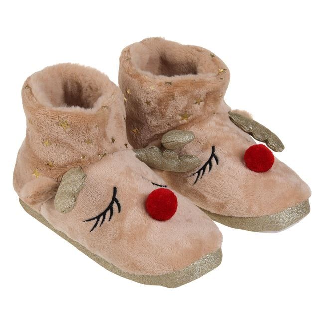 Дамски коледни пантофи - Елен с рога - Различни размери