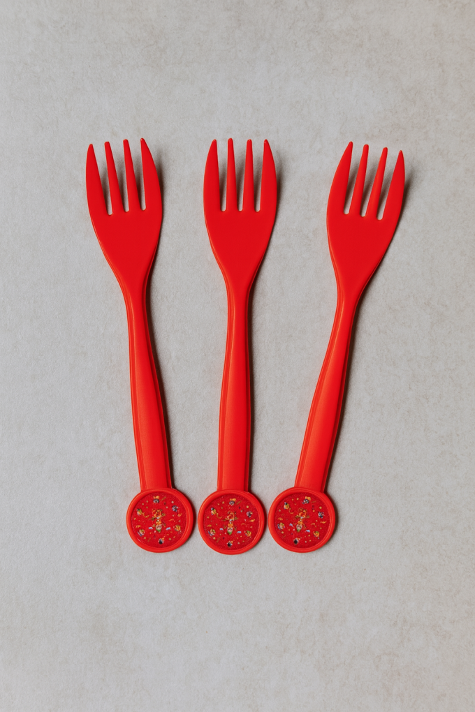 Парти вилички - клоун - пластмасови - 10 бр.