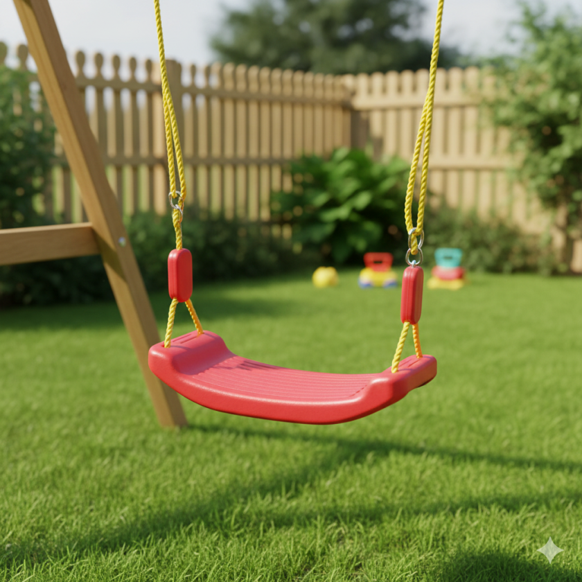 Детска люлка с въжета - червена