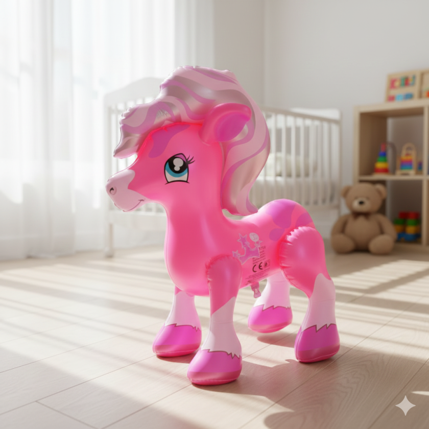 Надуваемо пони - розово - 27 см.