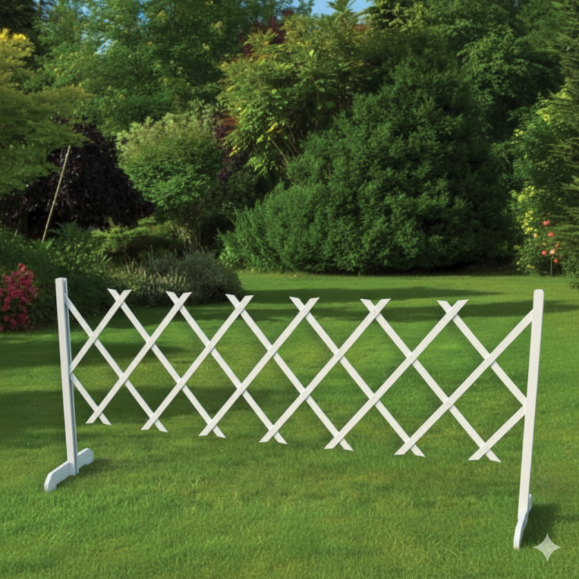 Градинска ограда - бяла - сгъваема - 86 х 200 см.