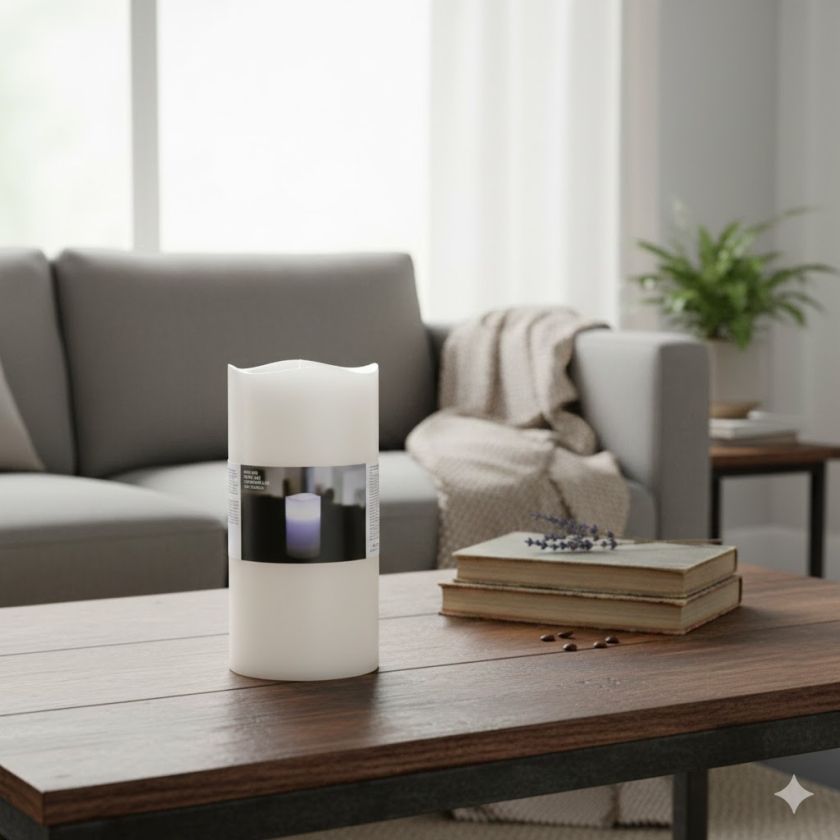 LED свещ - бяла - 420 гр.