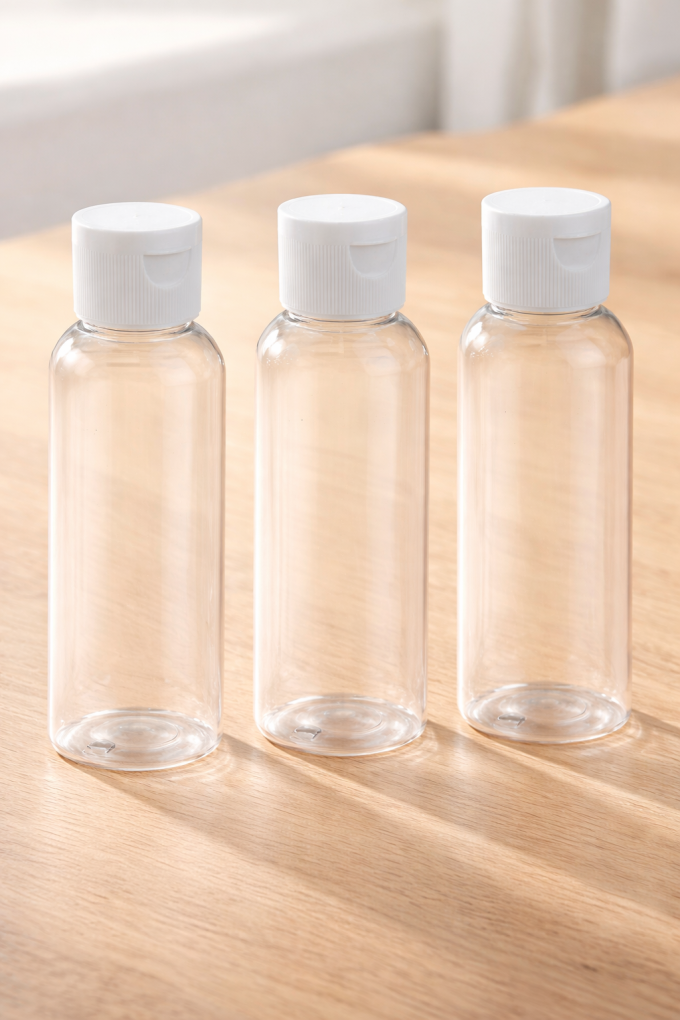 Флакони за шампоан, балсам и душ гел - за път - 100 мл. - 3 бр.